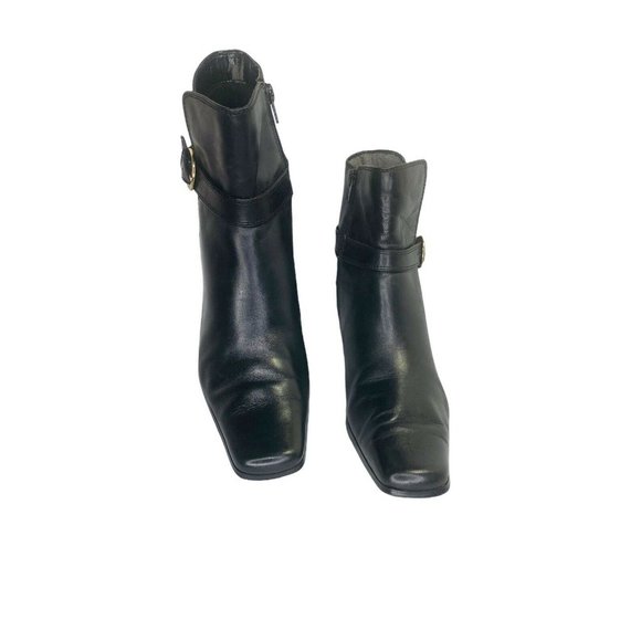 Anne Klein Womens Mamnara Black Leather Ankle Boot - Picture 6 of 8